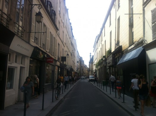 Rue Rambuteau leads to the north edge of the square, providing an interesting mix of local and international retail.