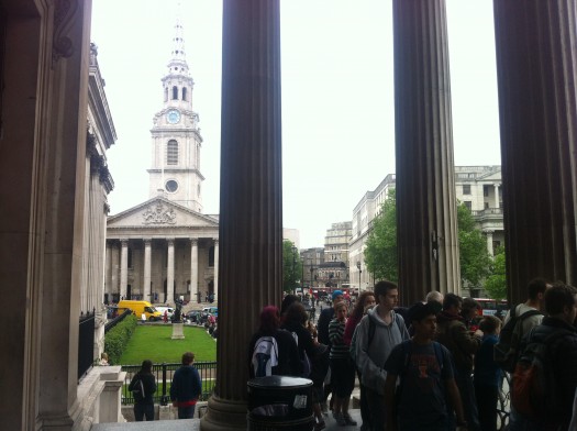 The view to St. Martin in the Fields from the National Gallery is always a sought-after perspective. 
