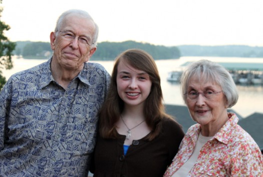 Enviro-Folks: My parents, together with my daughter, in southern Virginia. Why? Because I'm just back from vacation, all blissed out, and didn't have time to pull together any other art for this post.