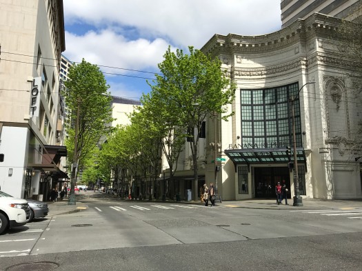 A close second favourite for street enclosure with a delectable dose of nature is 5th Avenue at Pike Street.