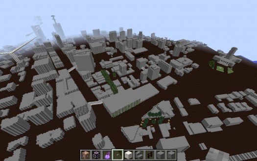 Minecraft model of Memorial Boulevard at Portage Avenue. Click for a larger view.